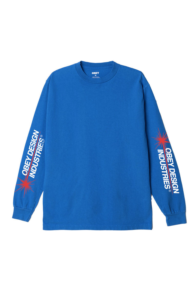 OBEY DESIGN INDUSTRIES L/S T-SHIRT Pigment Electric Blue