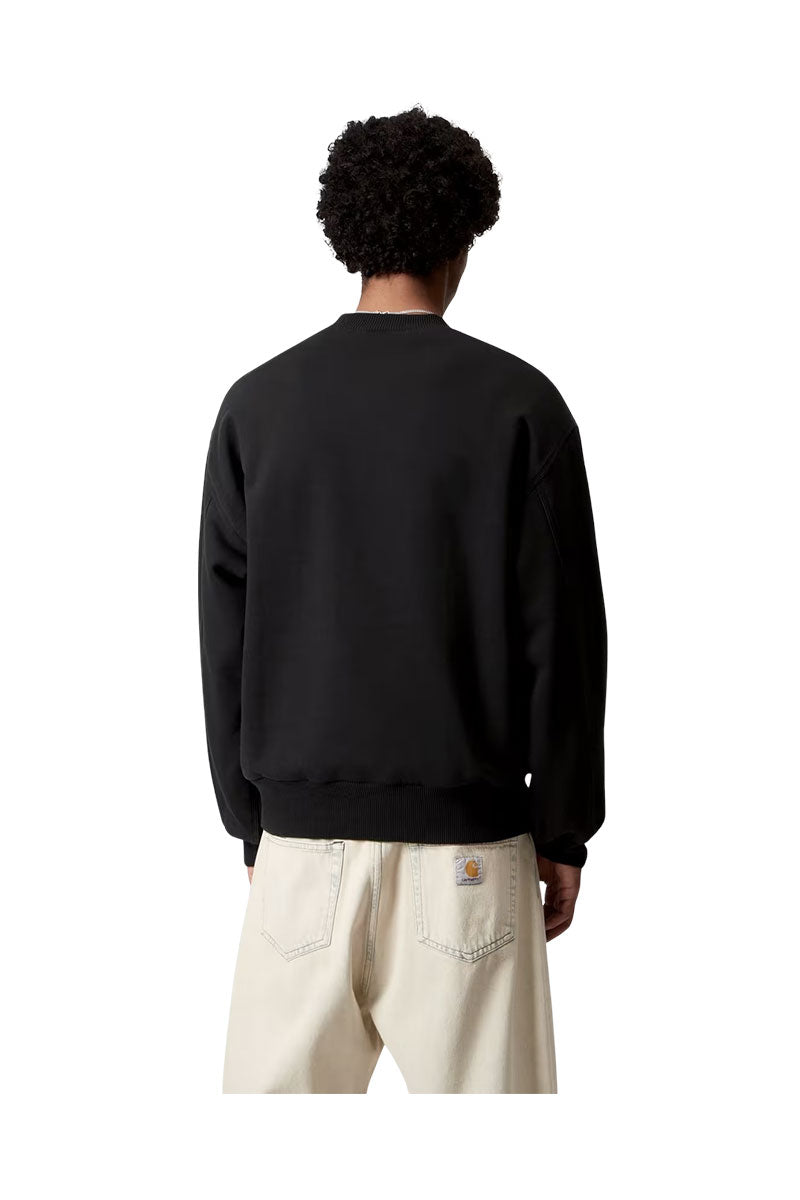 CARHARTT WIP DETROIT SWEATSHIRT Black Stone Washed