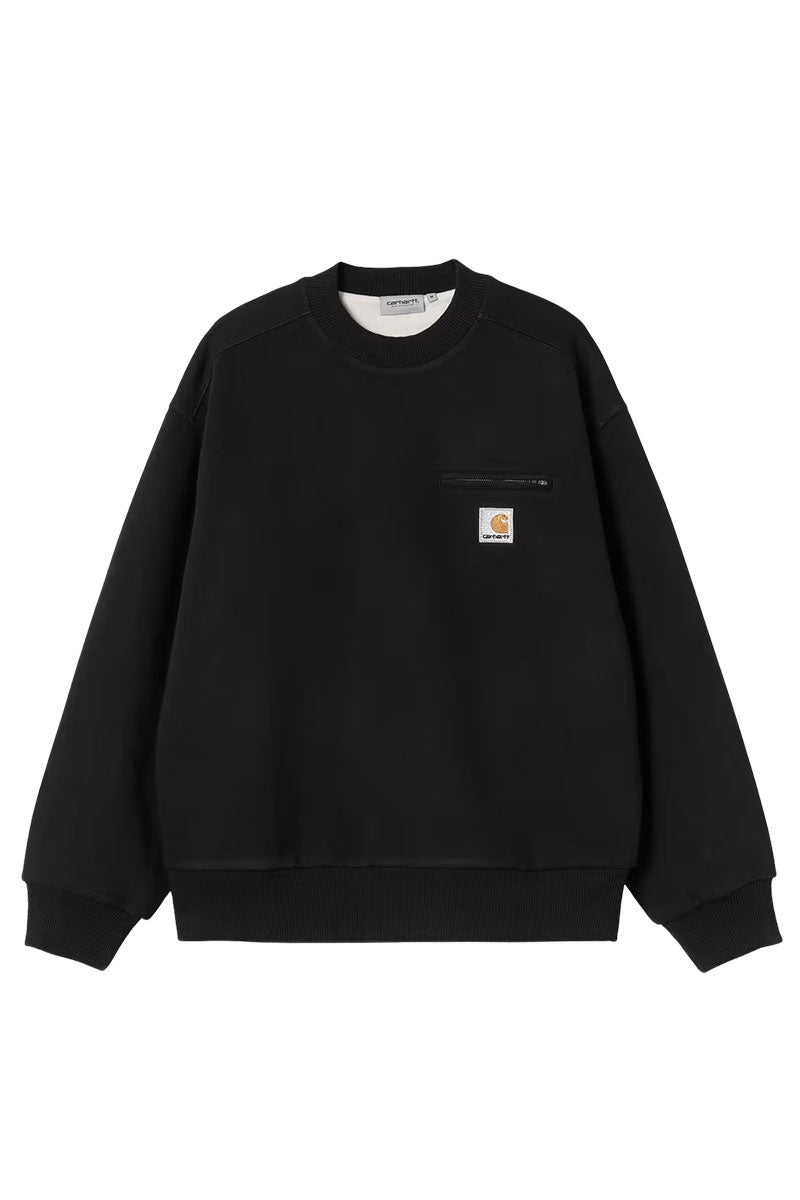 CARHARTT WIP DETROIT SWEATSHIRT Black Stone Washed