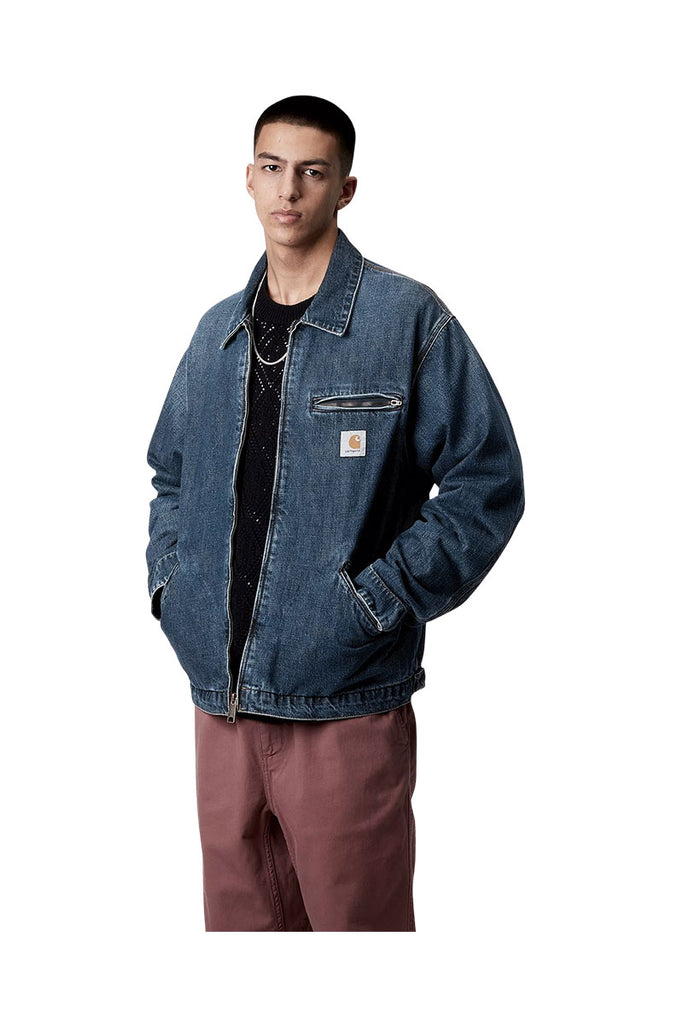 CARHARTT WIP OG DETROIT JACKET Blue Dark Used wash