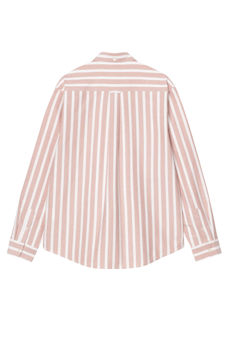 CARHARTT WIP DEVEN STRIPE SHIRT L/S Oxide Red / White
