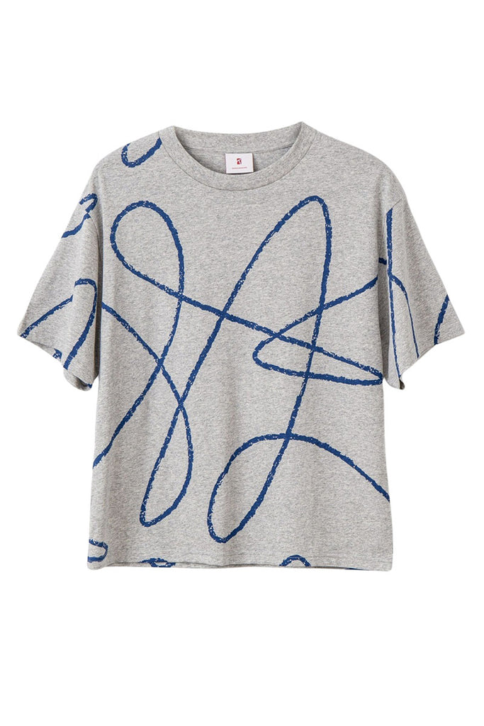 POETIC COLLECTIVE DOODLE PATTERN T-SHIRT Heather Grey