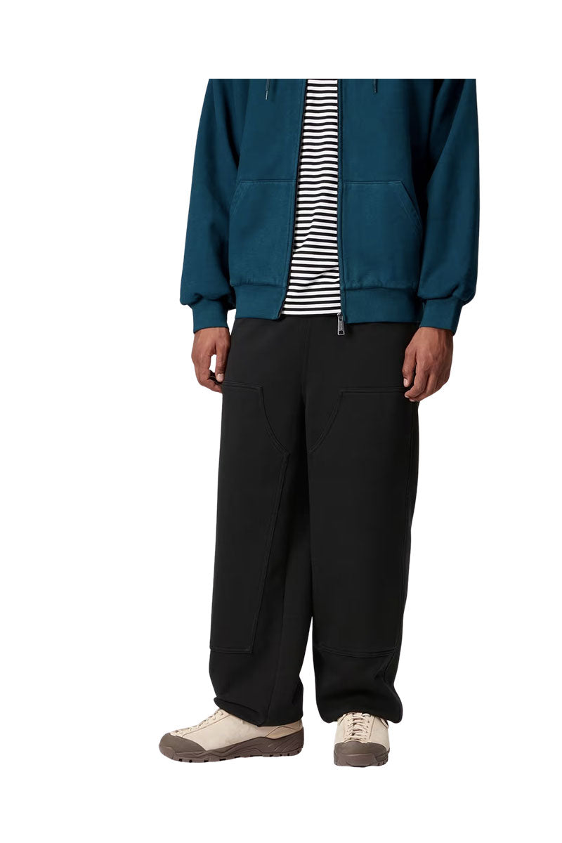 CARHARTT WIP DOUBLE KNEE SWEAT PANT Black Stone Washed