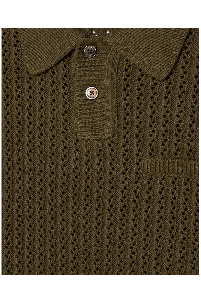 OBEY DUANE POLO SWEATER Tea Leaf