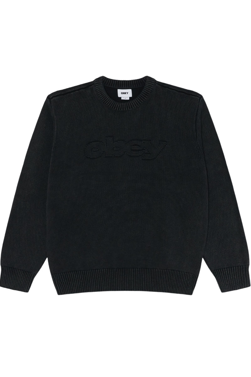 Obey Fade Wash Speed Logo Sweater Digital Black