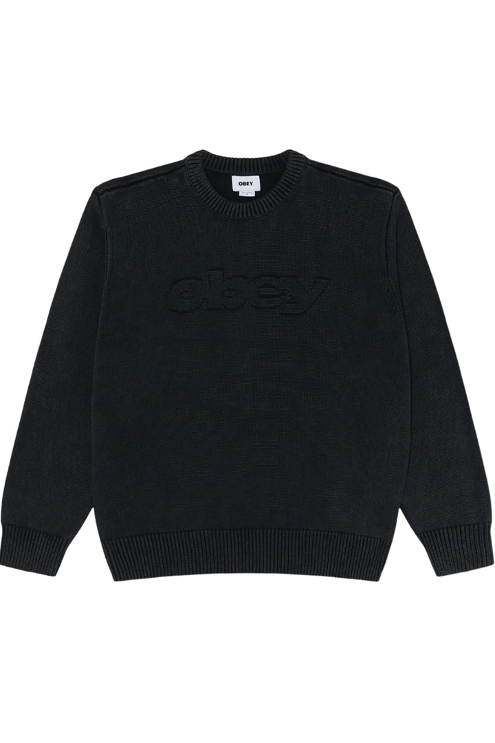 Obey Fade Wash Speed Logo Sweater Digital Black