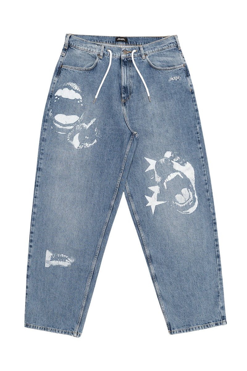 JACKER FEARLESS DENIM BAGGY PANT Blue