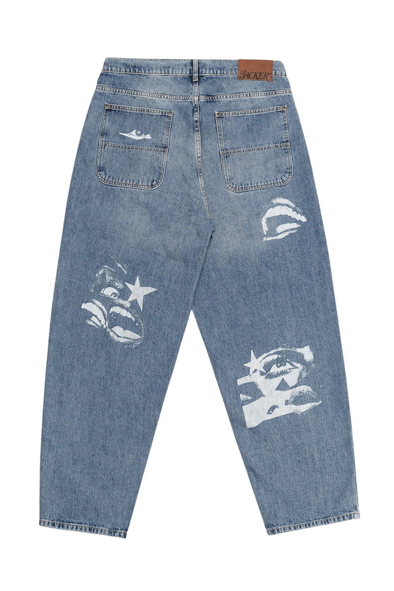 JACKER FEARLESS DENIM BAGGY PANT Blue