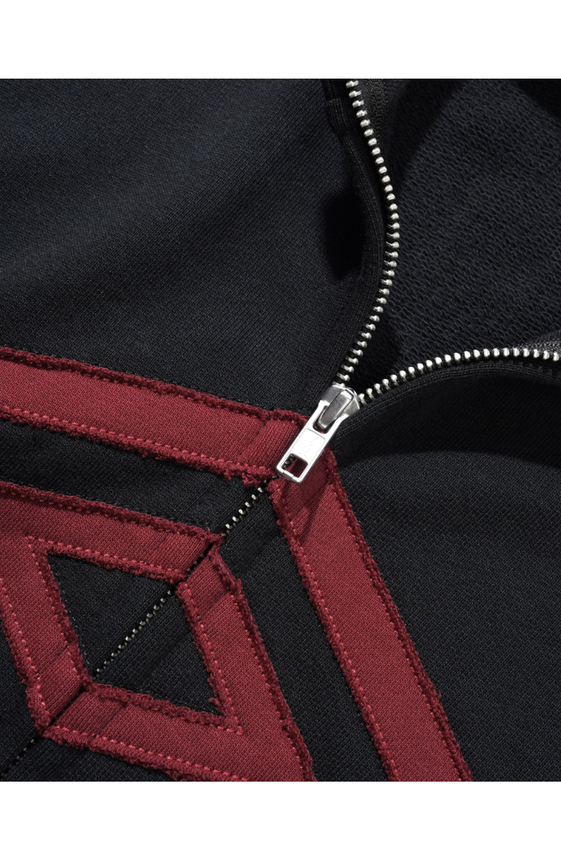 BUTTER DIAMOND FLEECE ZIP-THRU JACKET Black
