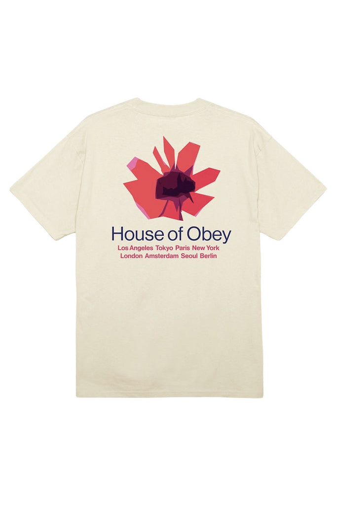 OBEY HOUSE OF OBEY FLORAL T-SHIRT Cream