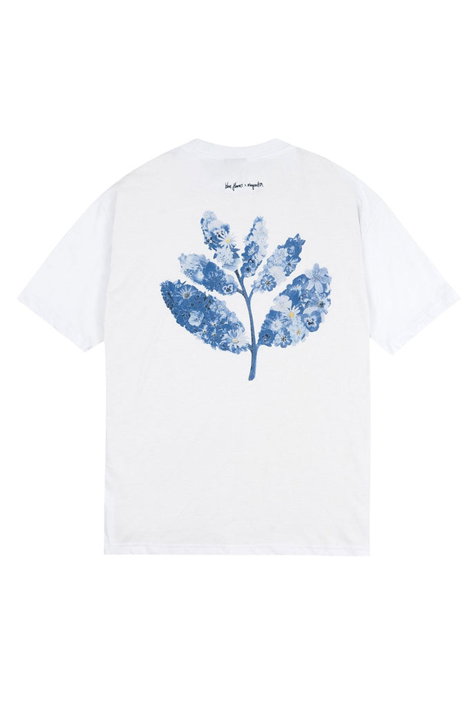 MAGENTA BLUE FLOWERS COLLAB T-SHIRT White