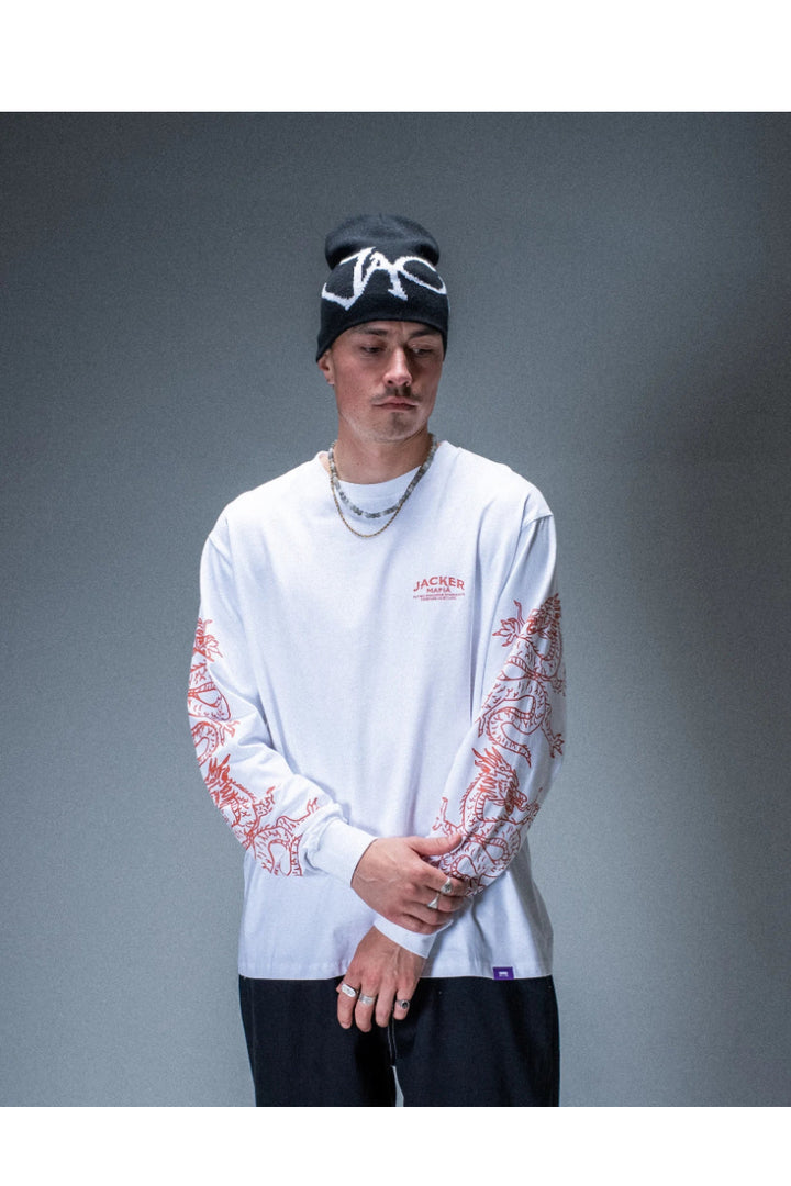 T-shirt manches longues Jacker Flying Dragons blanc – vue 2