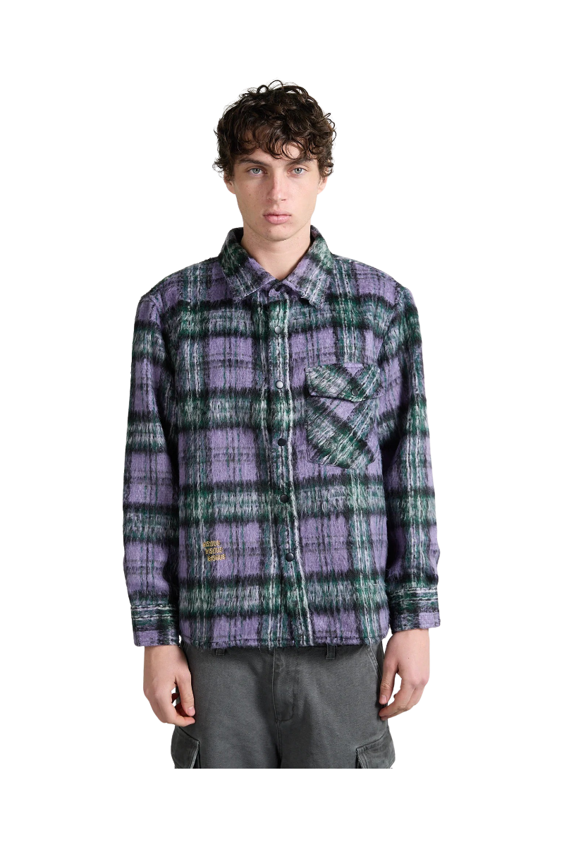 BISOUS SKATEBOARDS GARAGE FLANNEL SHIRT Purple