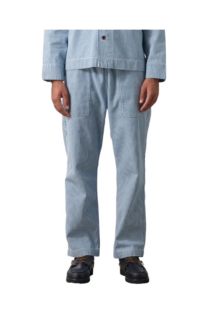 SERVICE WORKS HOUSE GINGHAM CHEF PANTS Blue