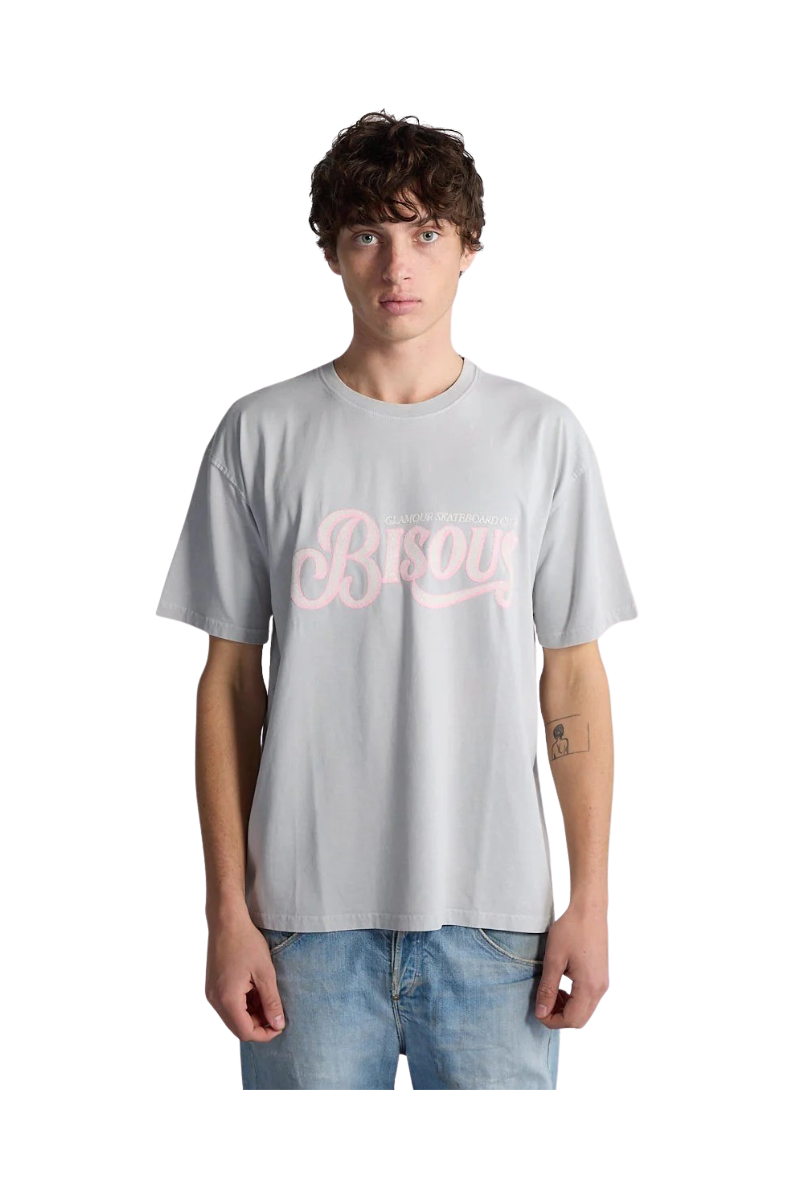 BISOUS SKATEBOARDS GLAMOUR T-SHIRT Washed Grey