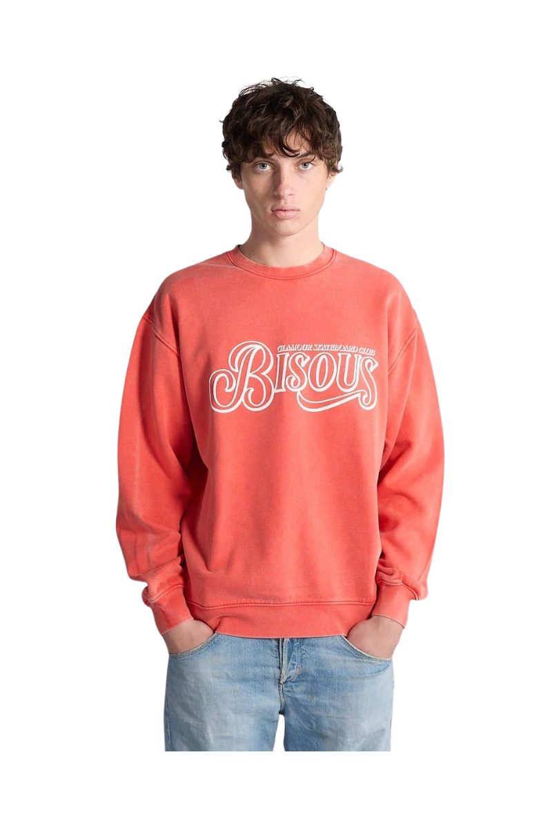 BISOUS SKATEBOARDS GLAMOUR CREWNECK Washed Red