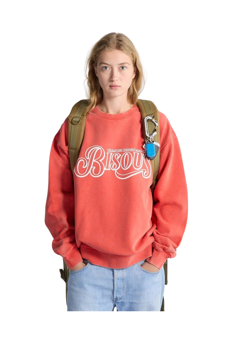 BISOUS SKATEBOARDS GLAMOUR CREWNECK Washed Red