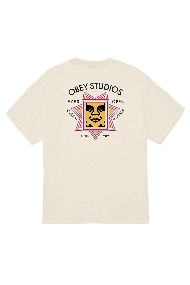 OBEY GLOBAL VISUAL T-SHIRT Cream