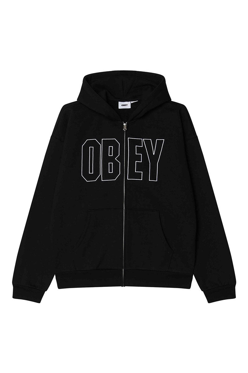 OBEY GORDON EXTRA HEAVY ZIP HOOD Black