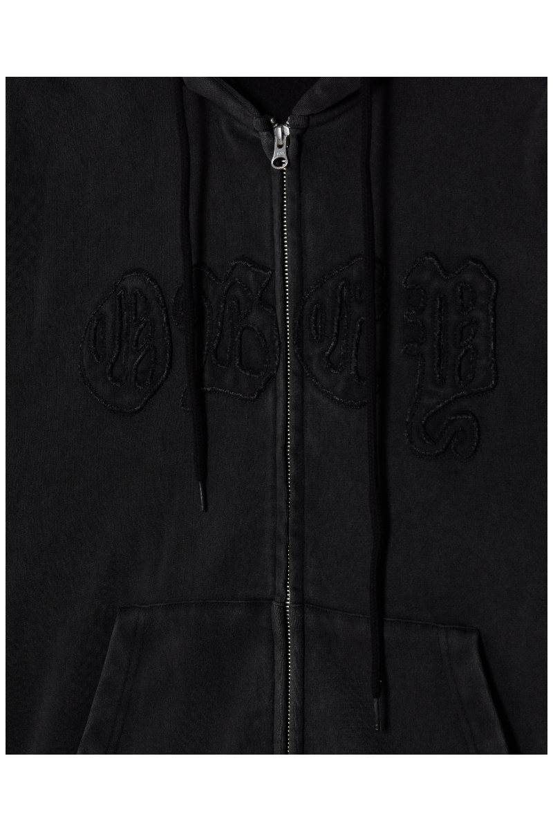 OBEY GOTHIC ZIP HOOD Dusty Black Limo