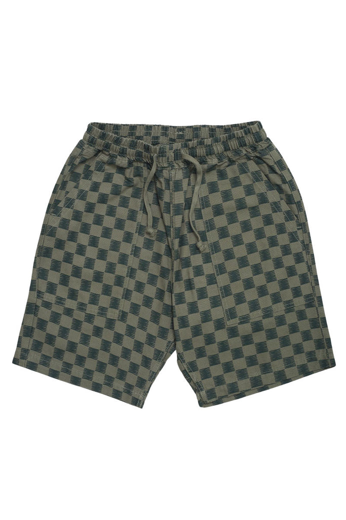 SERVICE WORKS RIPSTOP CHEF SHORTS Green Checker