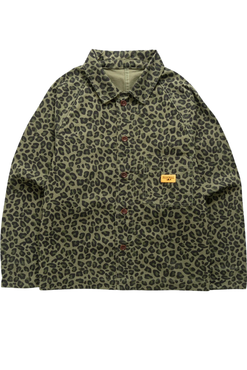 SERVICE WORKS PATTERNED EASY CHEF SHIRT Green Leopard