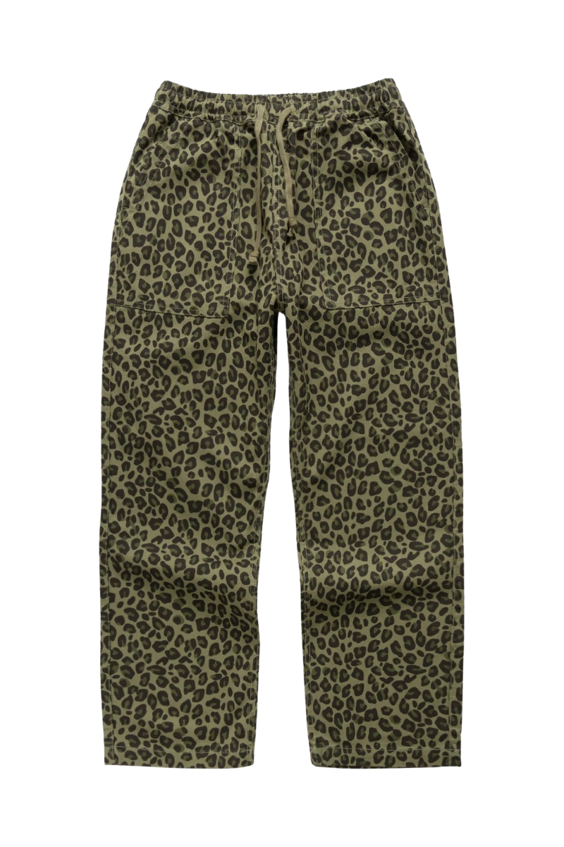 SERVICE WORKS PATTERNED EASY CHEF PANTS Green Leopard