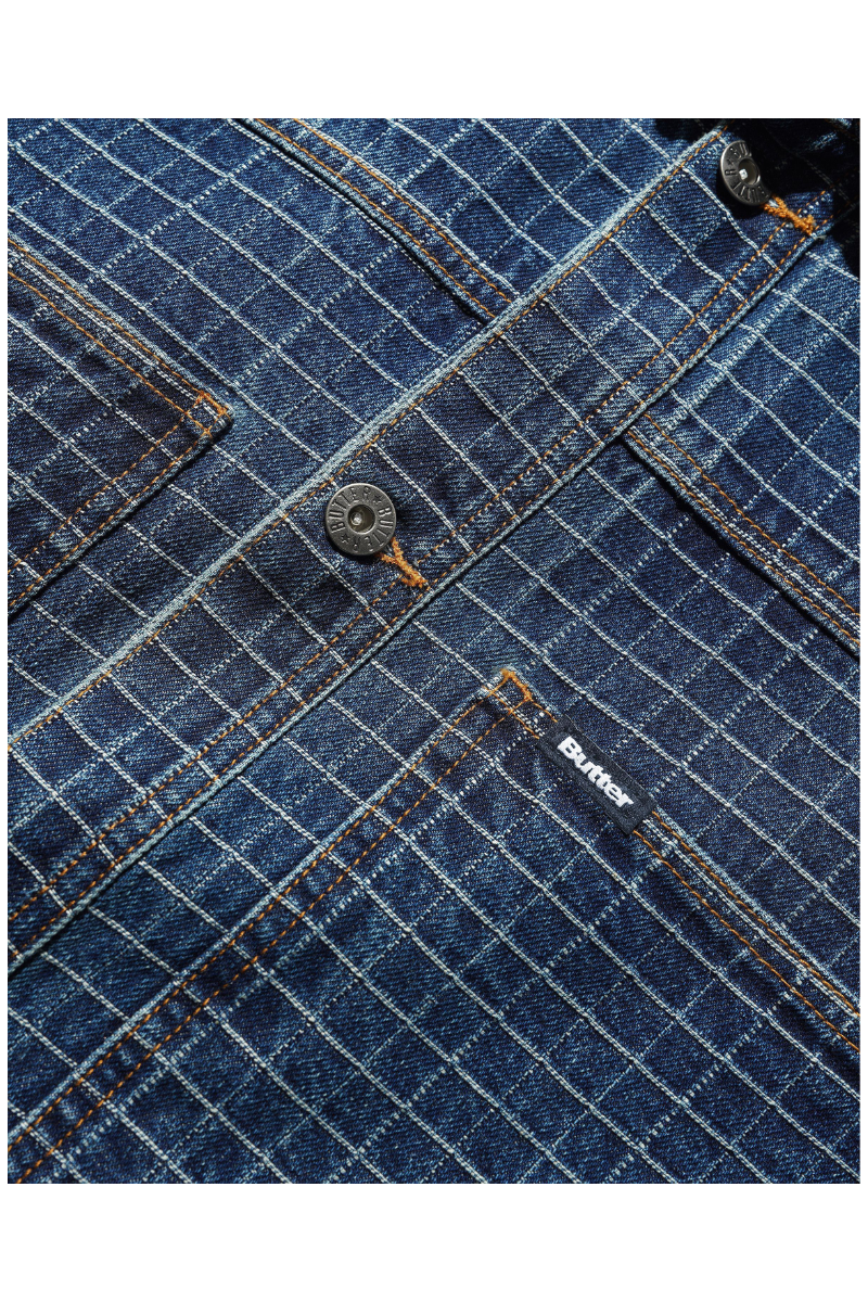 BUTTER GRID DENIM JACKET Indigo