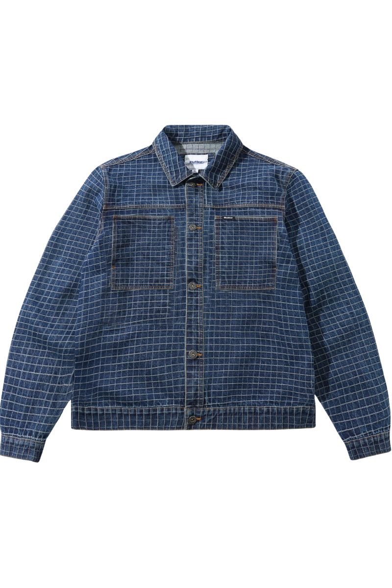 BUTTER GRID DENIM JACKET Indigo
