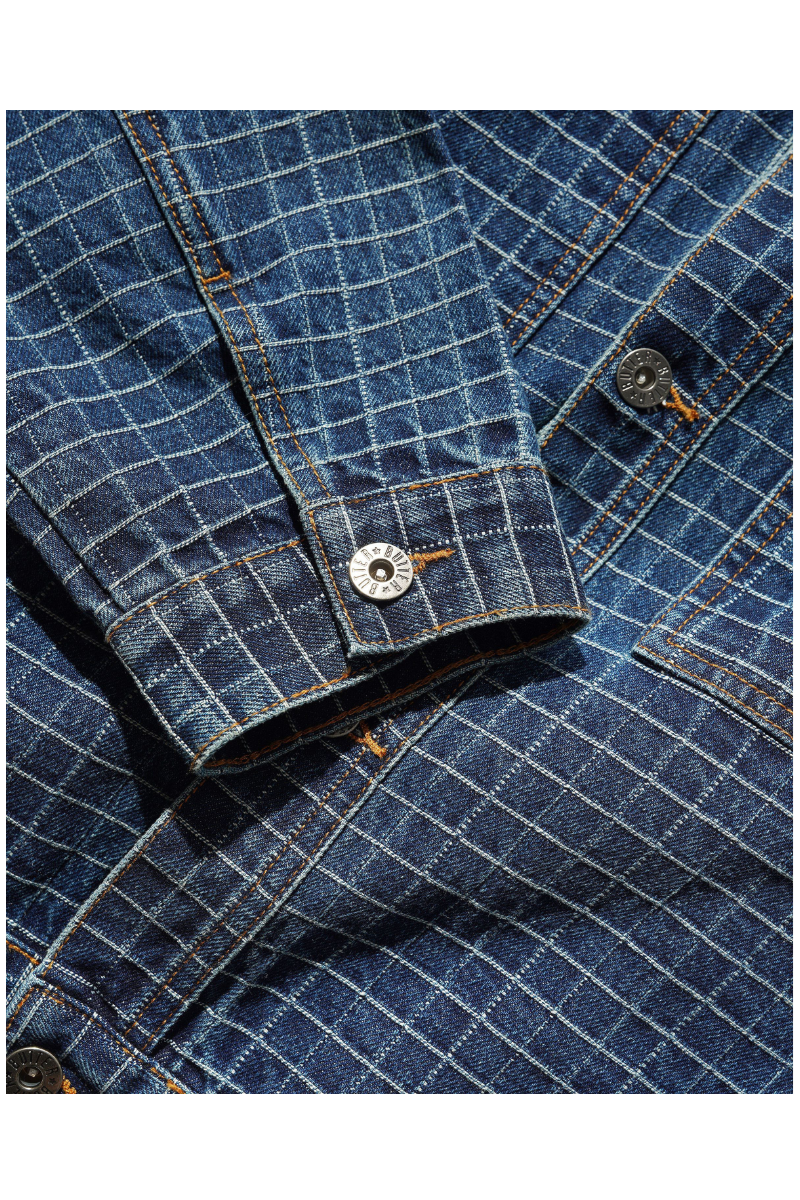 BUTTER GRID DENIM JACKET Indigo