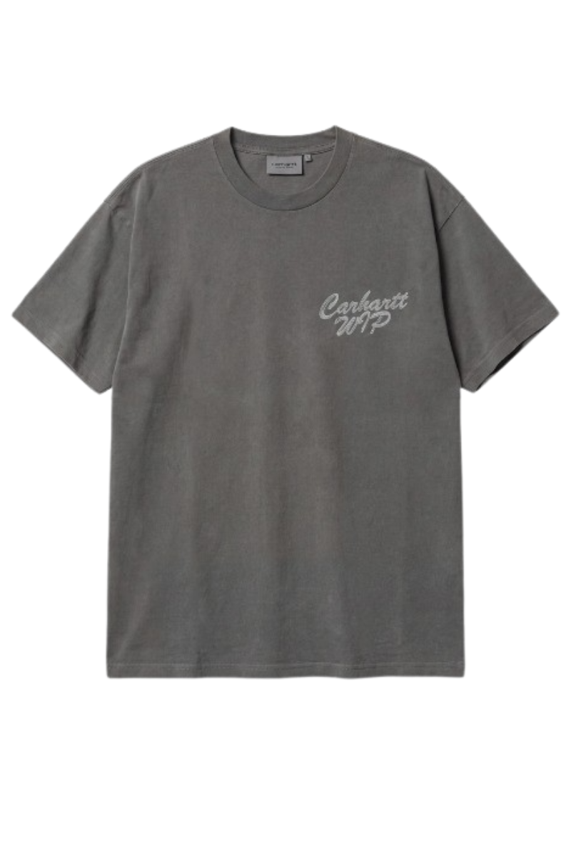 CARHARTT WIP HATCHING SCRIPT T-SHIRT Black Garment Dyed