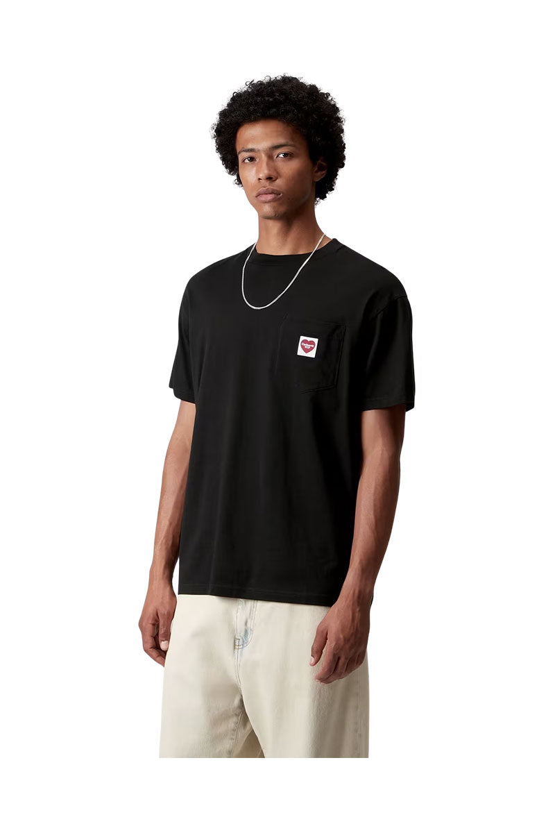 CARHARTT WIP POCKET HEART T-SHIRT Black / Red