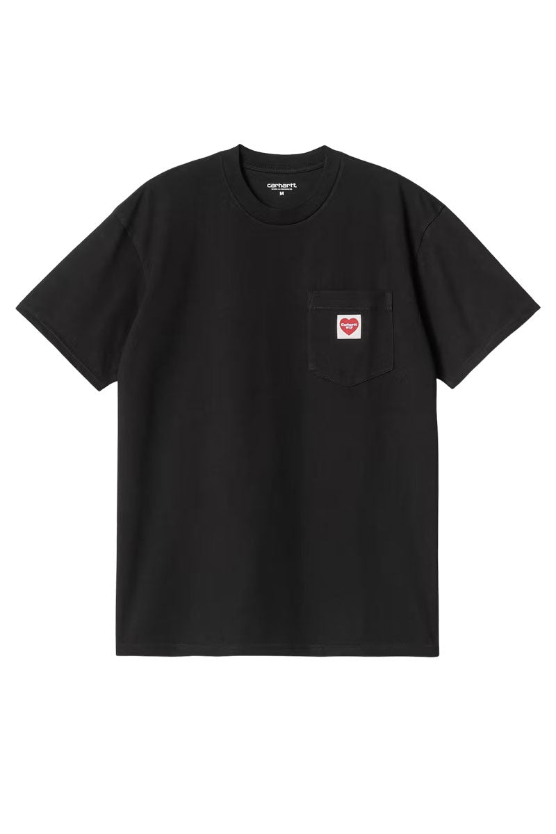 CARHARTT WIP POCKET HEART T-SHIRT Black / Red
