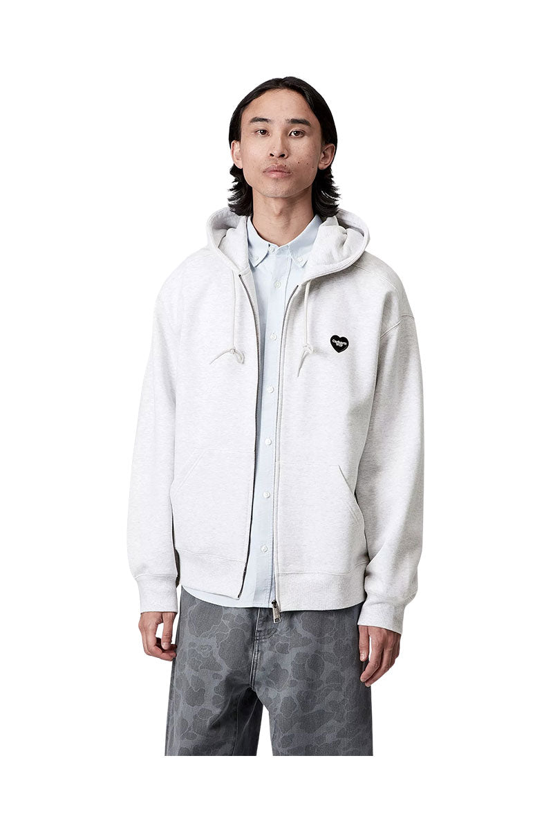 CARHARTT WIP HOODED HEART SWEAT JACKET Ash Heather