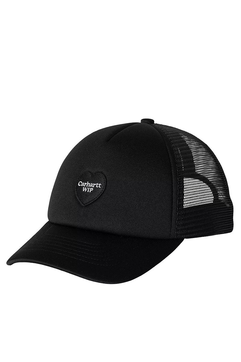 CARHARTT WIP HEART PATCH TRUCKER CAP Black