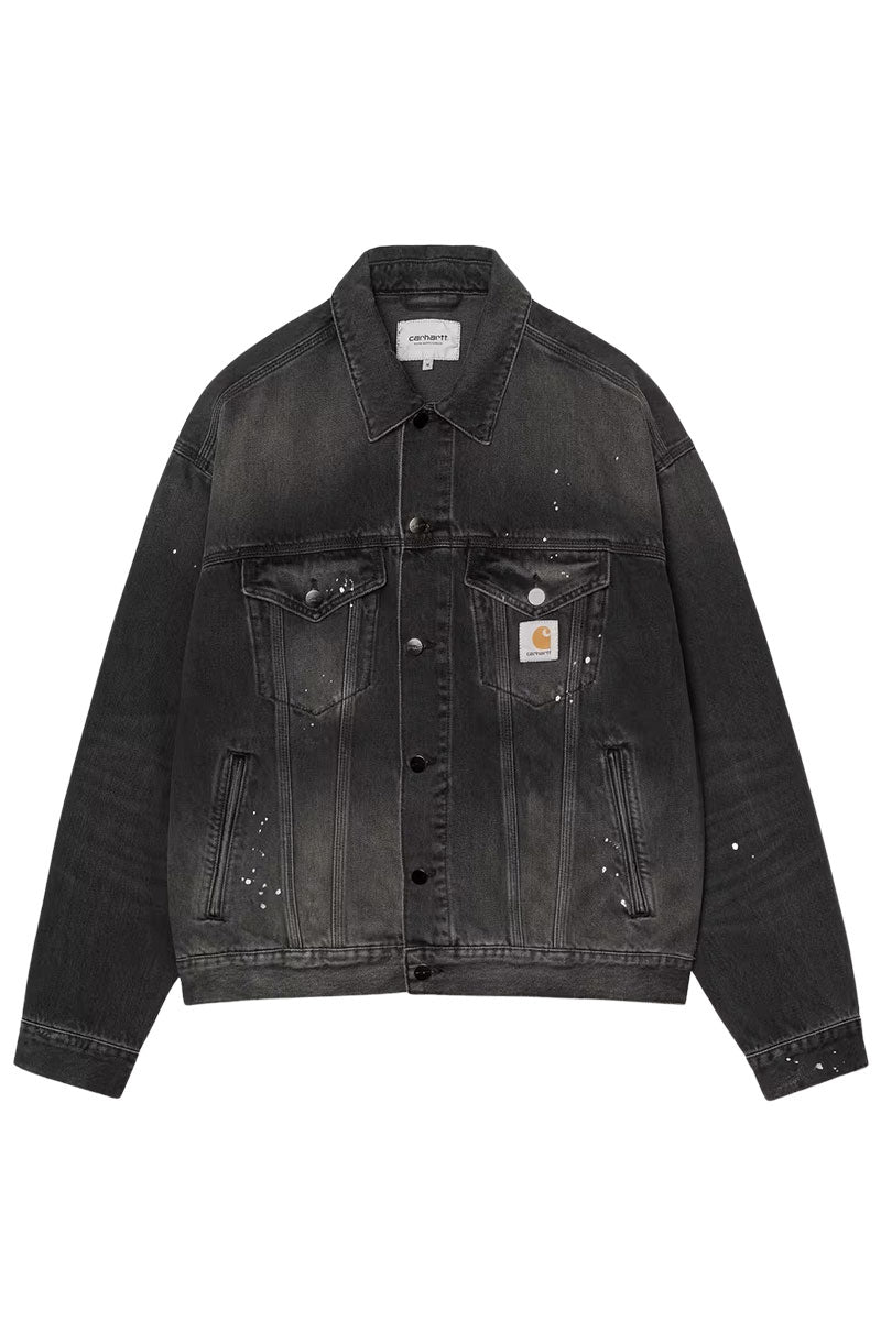 CARHARTT WIP HELSTON JACKET Black Destroy Wash / Splatter