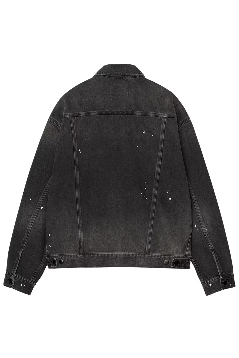 CARHARTT WIP HELSTON JACKET Black Destroy Wash / Splatter