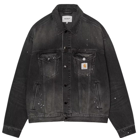 CARHARTT WIP HELSTON JACKET Black Destroy Wash / Splatter