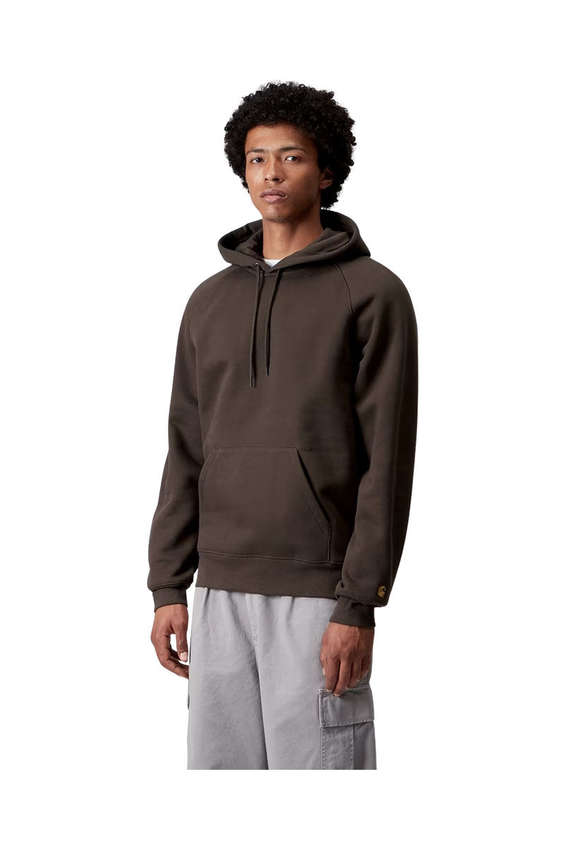 CARHARTT WIP CHASE HOODED SWEAT Tobacco / Gold