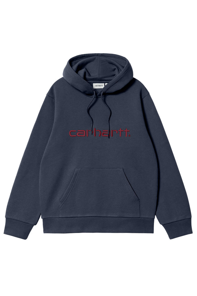 CARHARTT WIP HOODED CARHARTT SWEAT Air Force Blue / Malbec