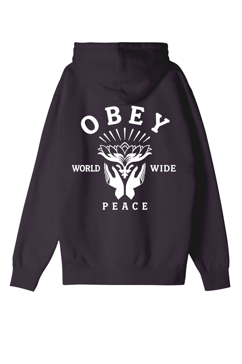 OBEY LOTUS WITH HANDS HOOD Plum Perfect