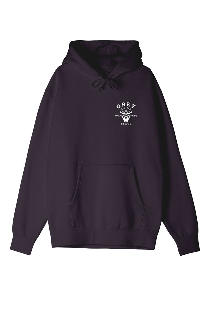 OBEY LOTUS WITH HANDS HOOD Plum Perfect