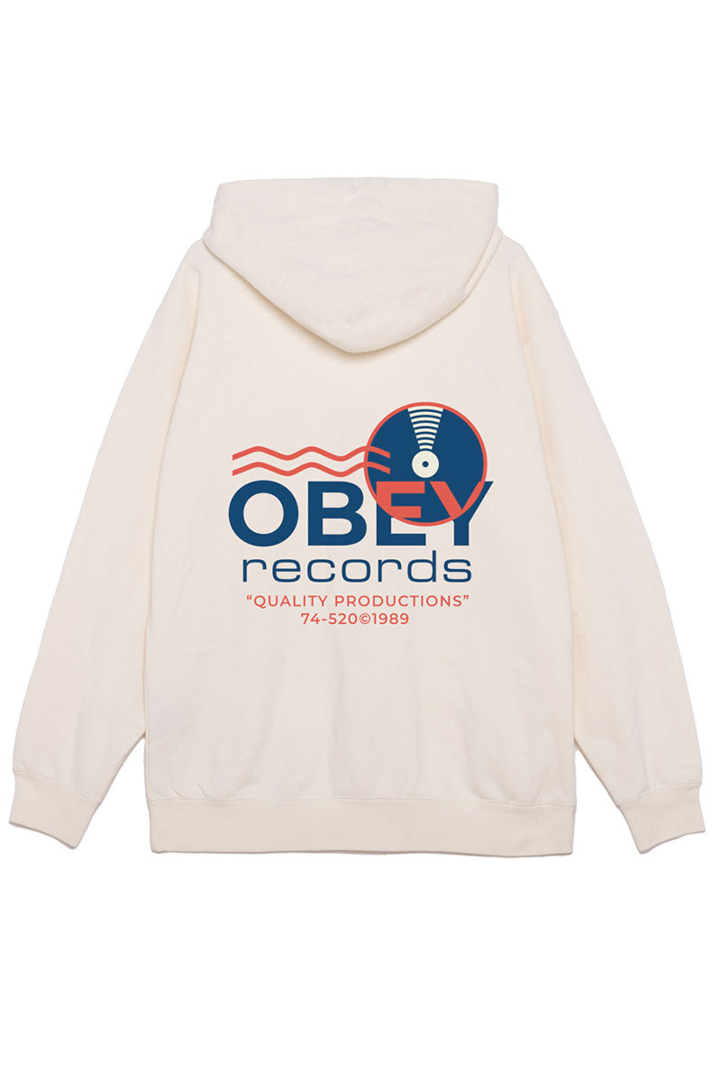 OBEY RECORDS SOUND WAVES HOOD Unbleached