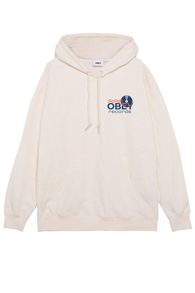 OBEY RECORDS SOUND WAVES HOOD Unbleached