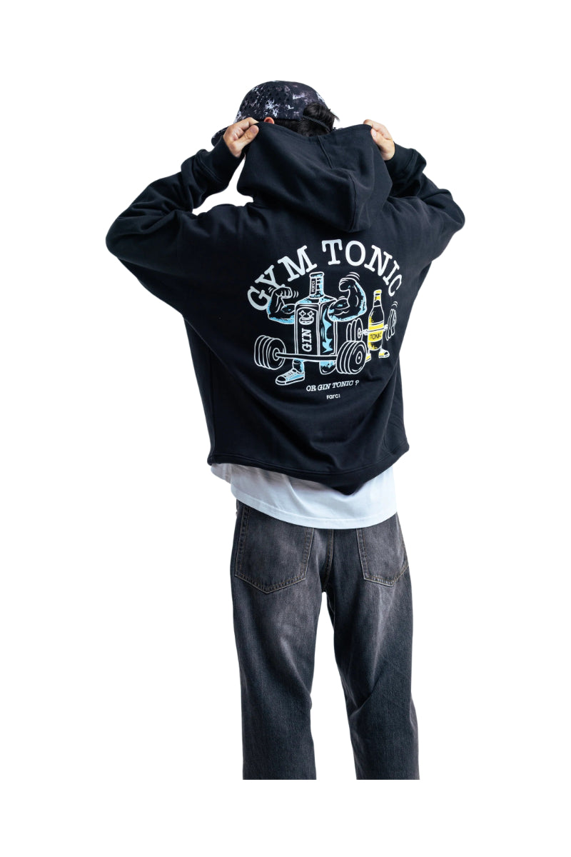 Sweat à capuche Farci Gym Tonic noir – vue 3