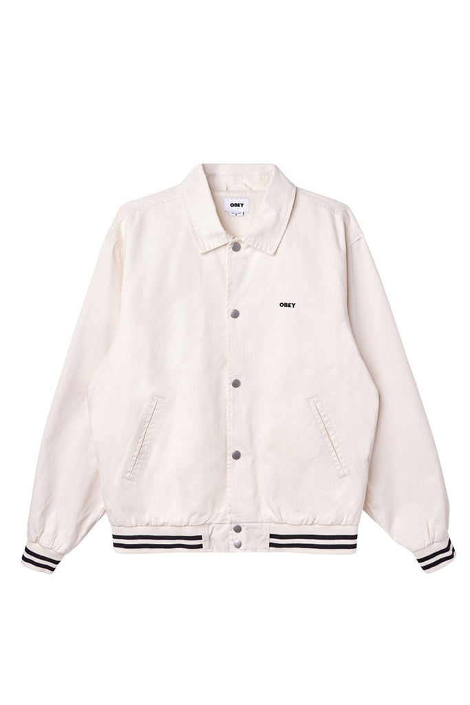 OBEY ICON FACE VARSITY JACKET Unbleached