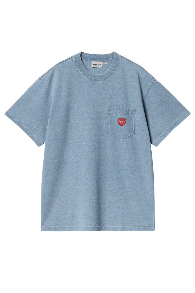 CARHARTT WIP INGO POCKET T-SHIRT Light Blue Garment Dyed