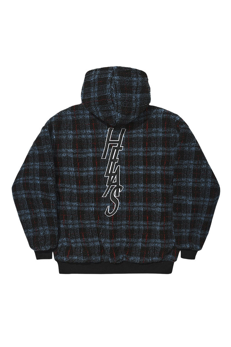 HELAS CAPS OCARO REVERSIBLE CHECKERED FULL ZIP JACKET Navy / Black