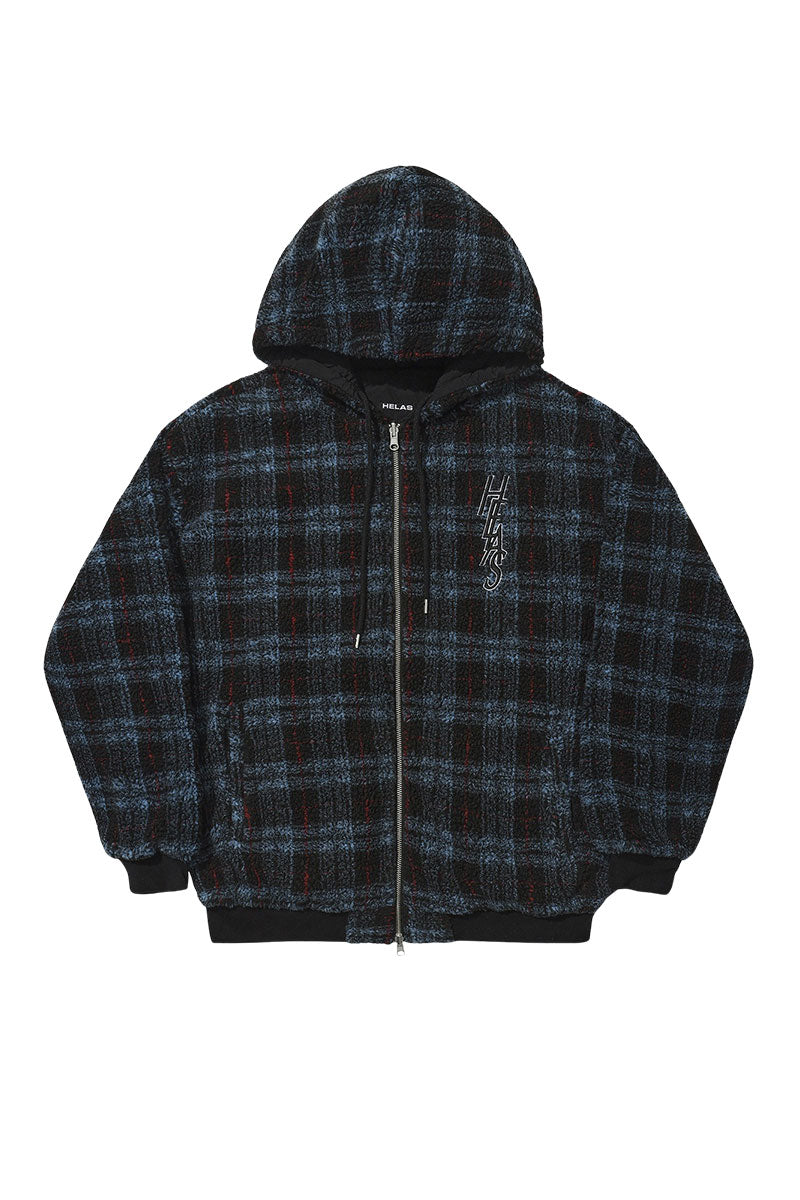 HELAS CAPS OCARO REVERSIBLE CHECKERED FULL ZIP JACKET Navy / Black