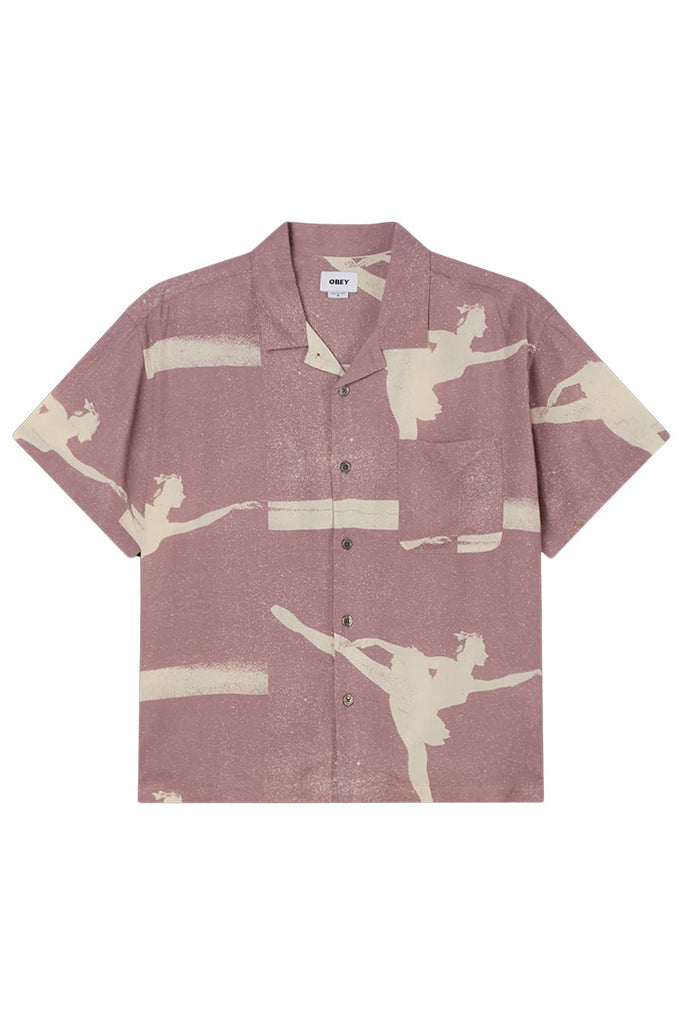 OBEY JACQUES WOVEN SHIRT Mauve